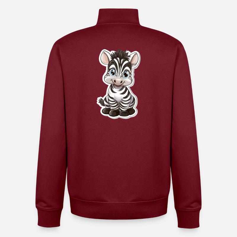 Zebra - Unisex Organic Zip Sweatshirt von Stanley/Stella - Burgunderrot