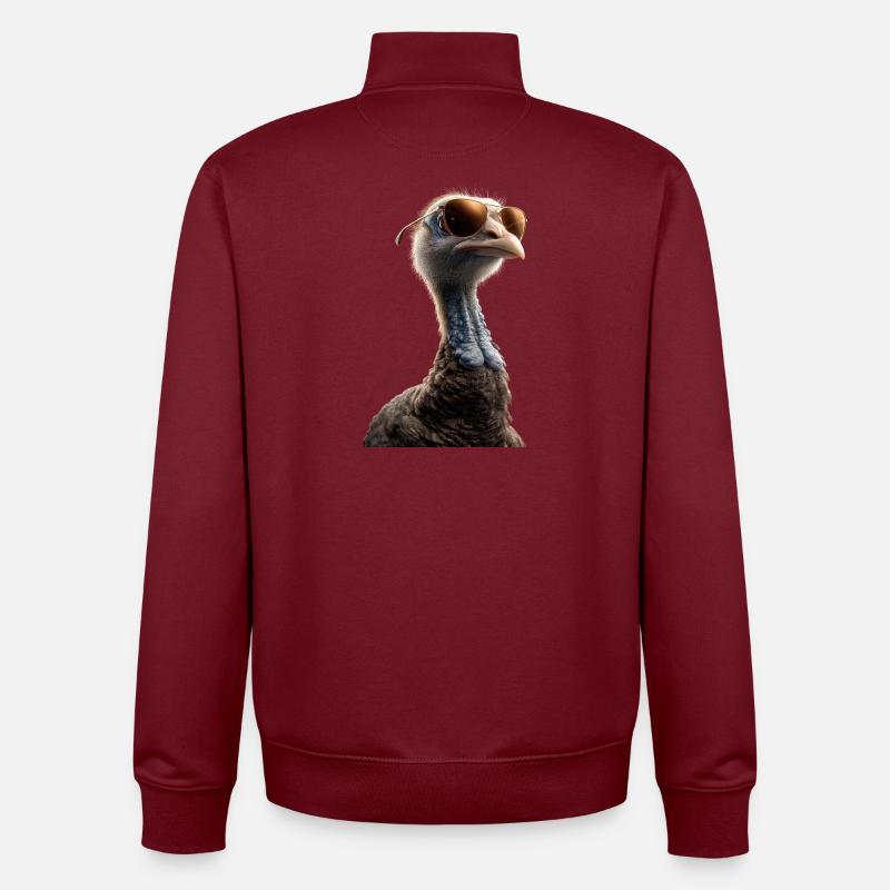 Dinde Poules Oiseaux Dinde - Sweat zippé unisexe en coton bio Stanley/Stella - bordeaux