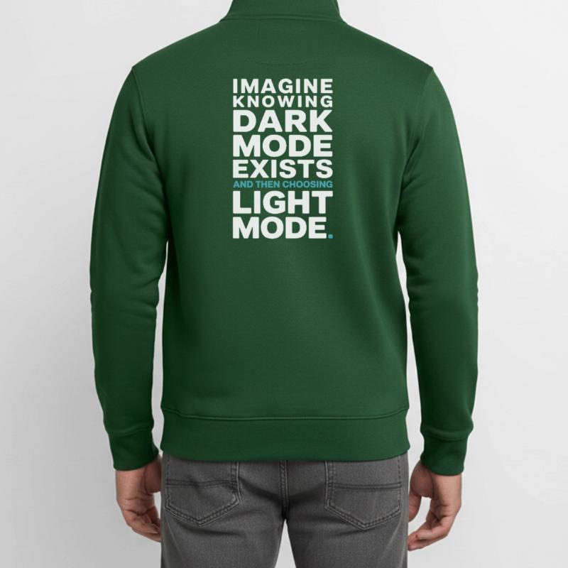 Dark Mode Exists Programmierer IT Nerd Coder Büro Unisex Organic Zip Sweatshirt von Stanley/Stella