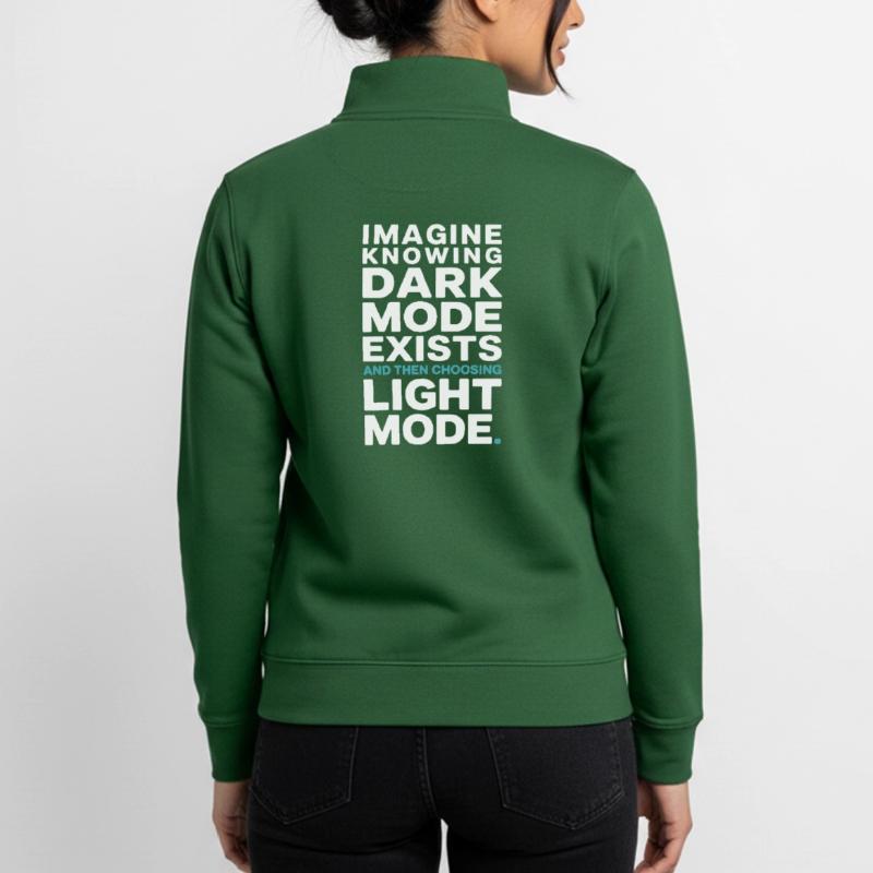 Le mode sombre existe Programmeur IT Nerd Coder Office Sweat zippé unisexe en coton bio Stanley/Stella
