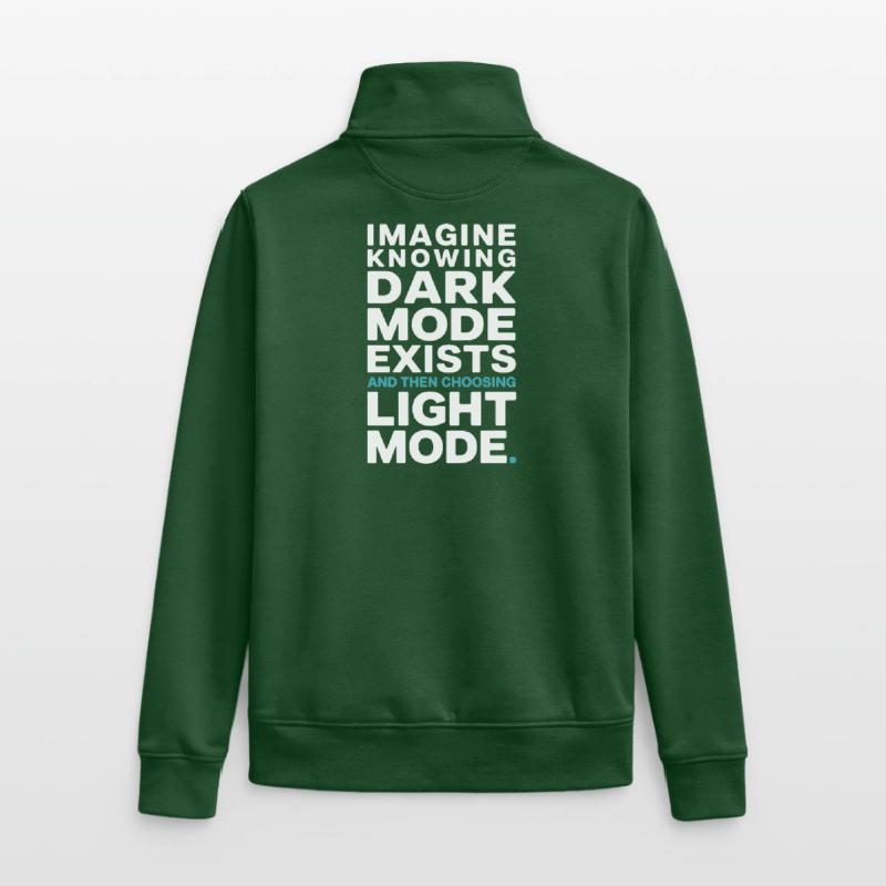 Dark Mode Exists Programmierer IT Nerd Coder Büro Unisex Organic Zip Sweatshirt von Stanley/Stella