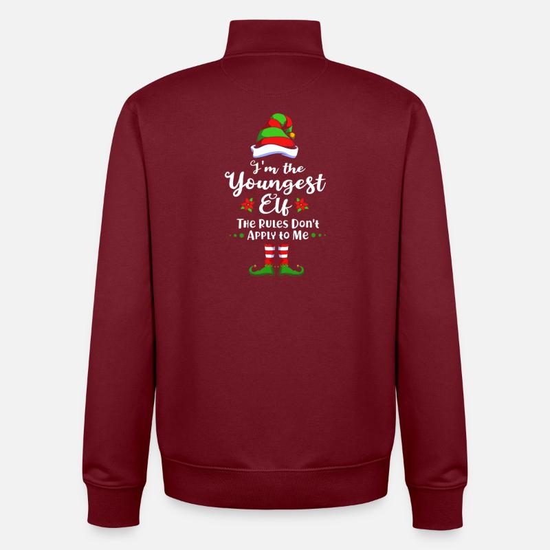 Elfe Elf Weihnachtsgeschenk Sohn Bruder - Unisex Organic Zip Sweatshirt von Stanley/Stella - Burgunderrot