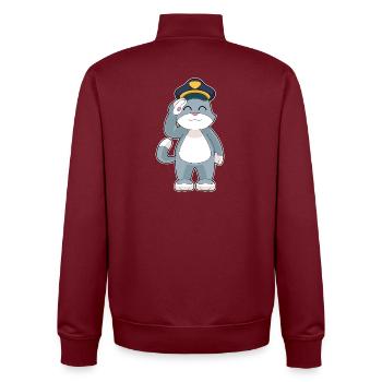 chat policier chapeau de police police - Sweat zippé unisexe en coton bio Stanley/Stella - bordeaux - Dos - AI Model Male 185 dark (185cm)
