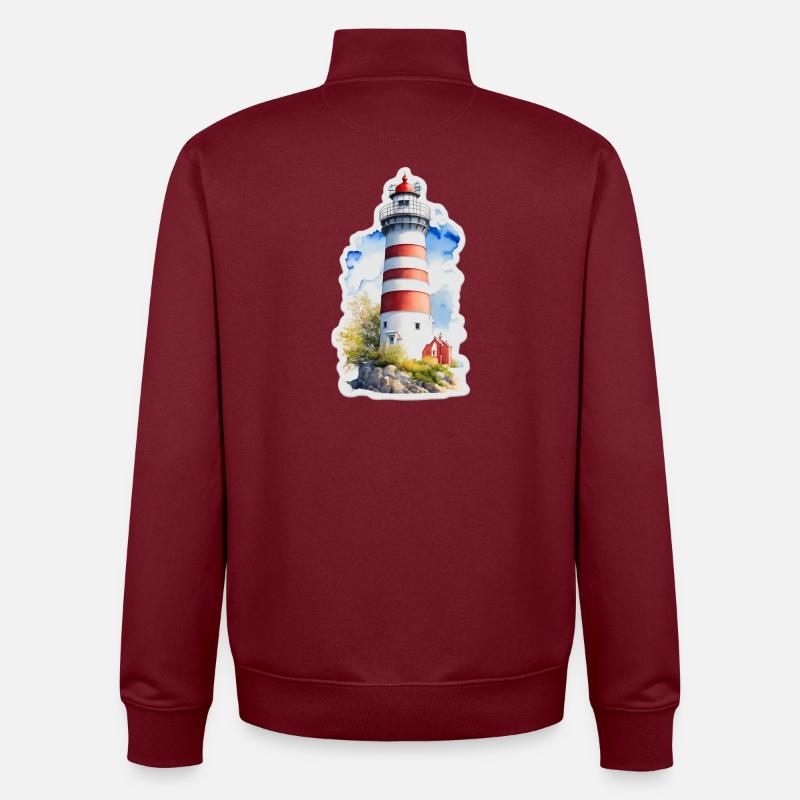 Phare - Sweat zippé unisexe en coton bio Stanley/Stella - bordeaux