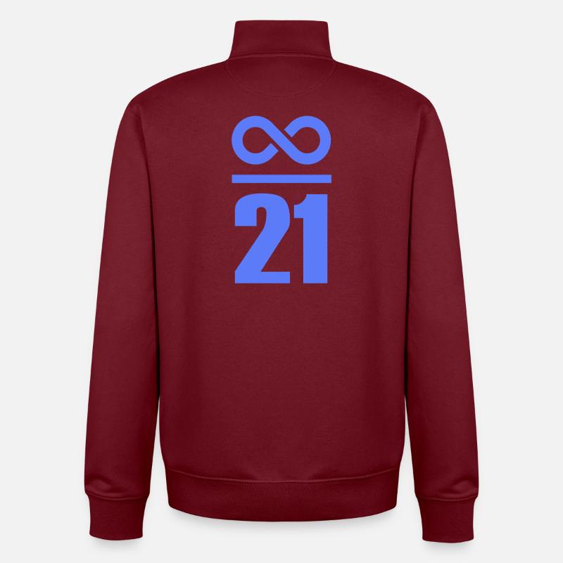 Unendlich durch 21 Millionen Bitcoin Unendlich  - Unisex Organic Zip Sweatshirt von Stanley/Stella - Burgunderrot