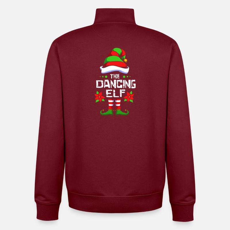 Elfe dansant Elfe Cadeau de Noël - Sweat zippé unisexe en coton bio Stanley/Stella - bordeaux