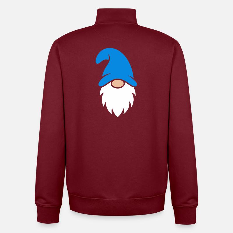 Icône barbue de gnome azur - Sweat zippé unisexe en coton bio Stanley/Stella - bordeaux