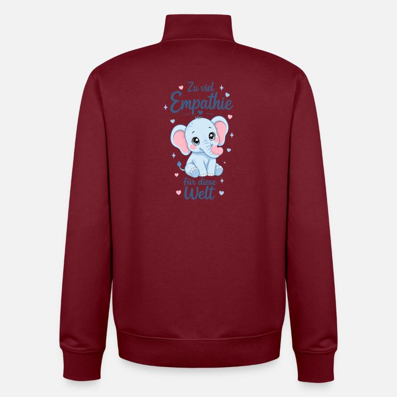 Empathie Elefant Geschenk - Unisex Organic Zip Sweatshirt von Stanley/Stella - Burgunderrot