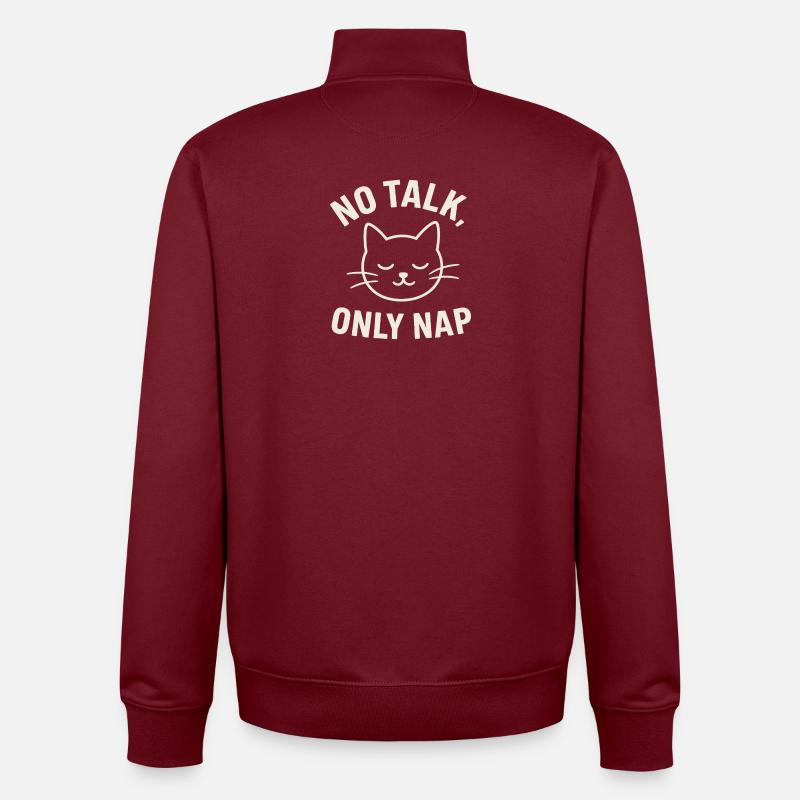 Nap – Katze - Unisex Organic Zip Sweatshirt von Stanley/Stella - Burgunderrot
