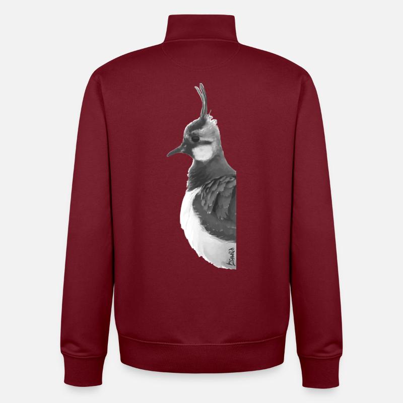 Portrait de vanneau huppé - Sweat zippé unisexe en coton bio Stanley/Stella - bordeaux