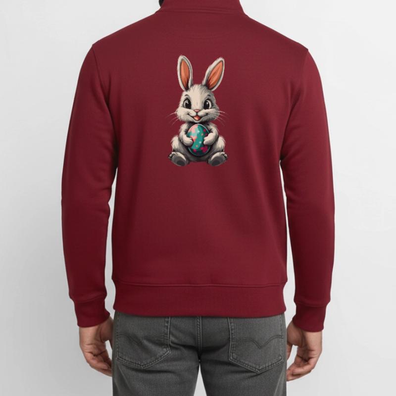 Bunny Easter Rabbit Easter Egg Cute Unisex Organic Zip Sweatshirt by Stanley/Stella