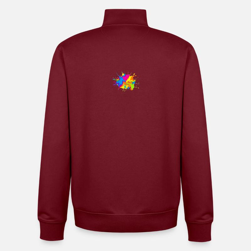 Regenbogenfarbe-Spritzexplosion - Unisex Organic Zip Sweatshirt von Stanley/Stella - Burgunderrot