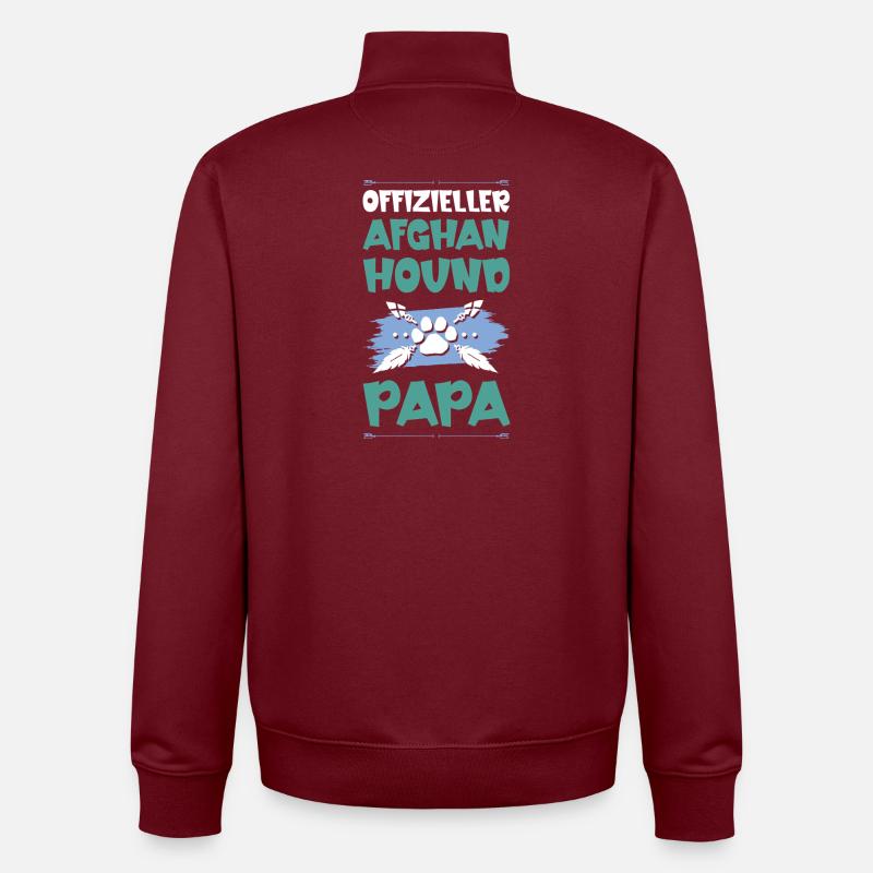 Chien de chasse afghan Chiens Papa - Sweat zippé unisexe en coton bio Stanley/Stella - bordeaux