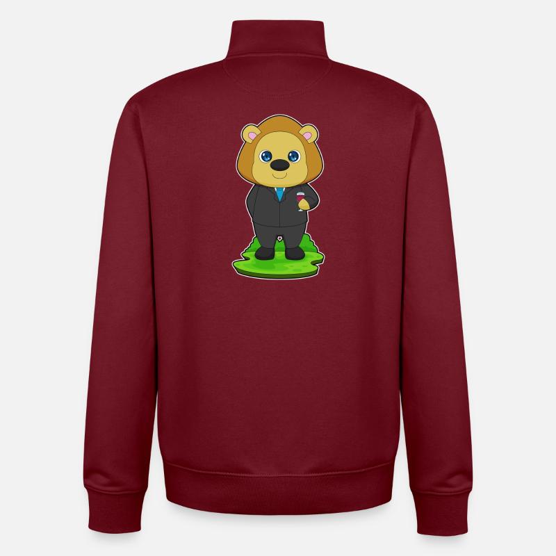 Löwe Bräutigam Anzug Hochzeit - Unisex Organic Zip Sweatshirt von Stanley/Stella - Burgunderrot