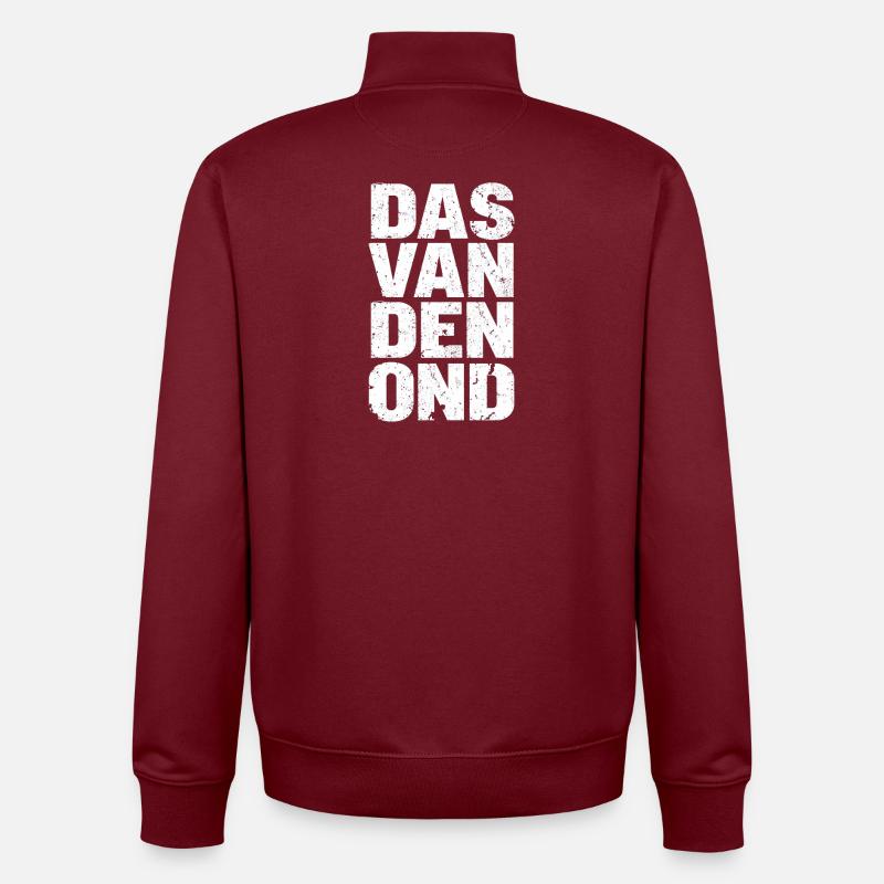 Das van den ond. Proverbes anversois - Sweat zippé unisexe en coton bio Stanley/Stella - bordeaux