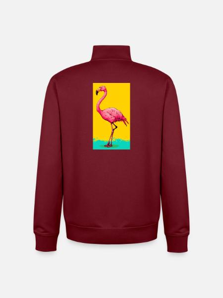 Flamant - Sweat zippé unisexe en coton bio Stanley/Stella - bordeaux