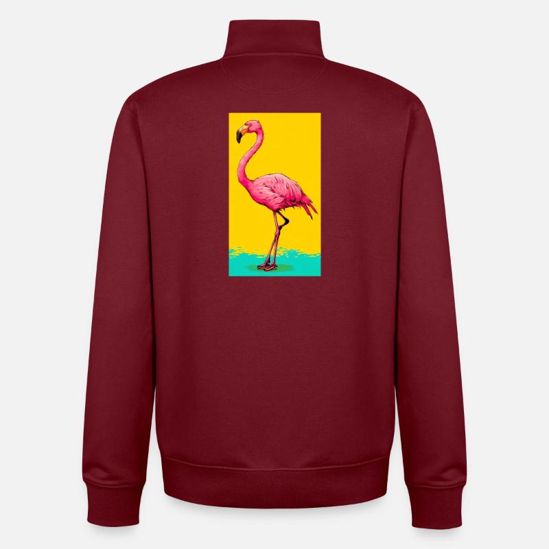 Flamingo - Unisex Organic Zip Sweatshirt von Stanley/Stella - Burgunderrot