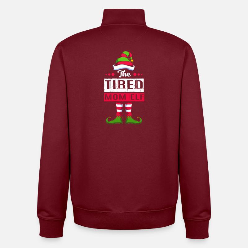 Elfe Elf Weihnachtsgeschenk Mutter Mama - Unisex Organic Zip Sweatshirt von Stanley/Stella - Burgunderrot