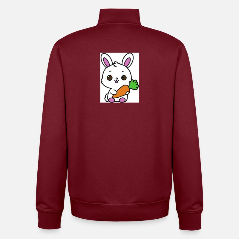 Kawaii Rabbit - Unisex Organic Zip Sweatshirt by Stanley/Stella - burgundy