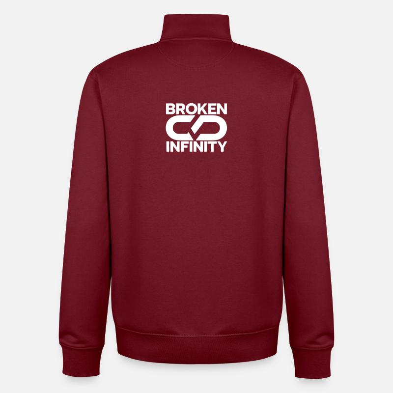 broken_infinity_white - Sweat zippé unisexe en coton bio Stanley/Stella - bordeaux