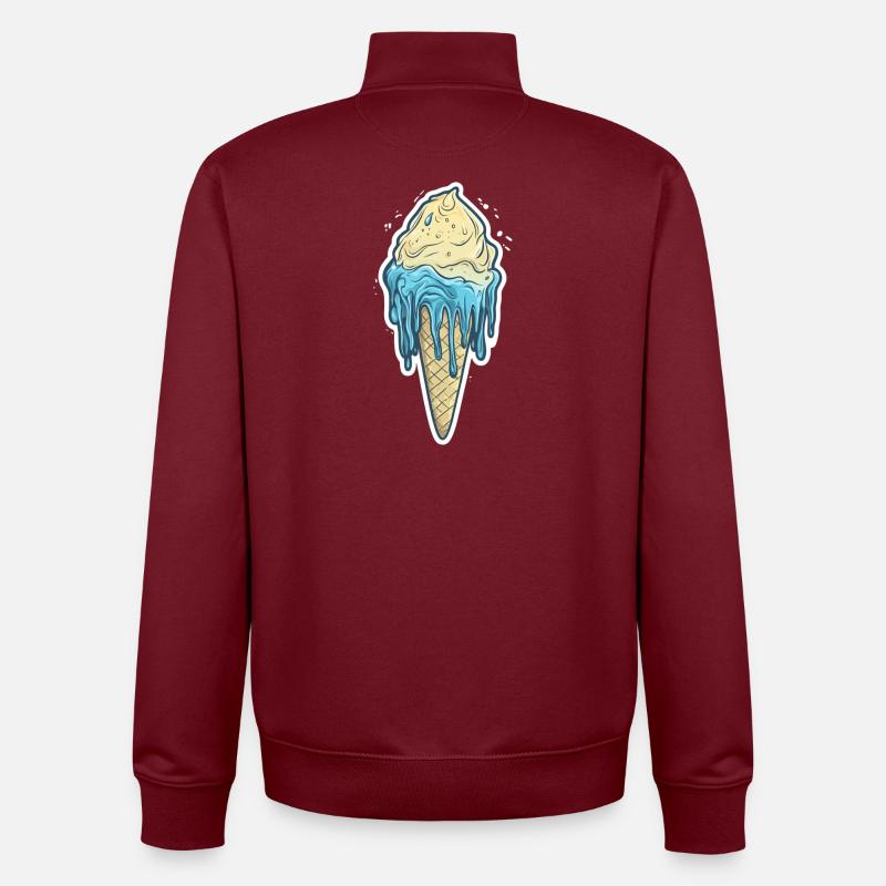 Crème glacée Crème glacée - Sweat zippé unisexe en coton bio Stanley/Stella - bordeaux