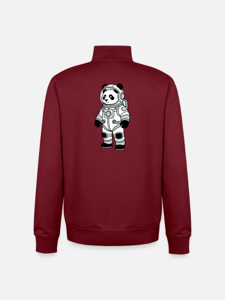 Combinaison spatiale panda bear - Sweat zippé unisexe en coton bio Stanley/Stella - bordeaux