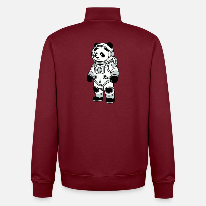Combinaison spatiale panda bear - Sweat zippé unisexe en coton bio Stanley/Stella - bordeaux