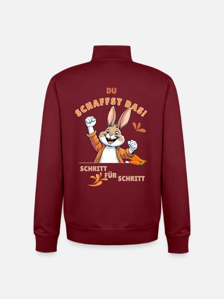 Motivationskanichen mit Karotten - Unisex Organic Zip Sweatshirt von Stanley/Stella - Burgunderrot