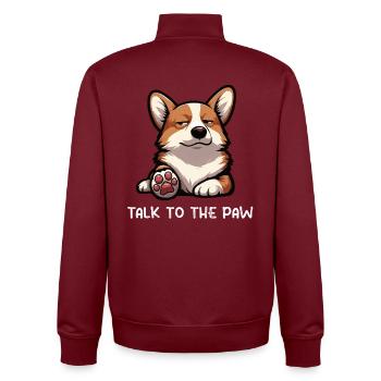 Talk To The Paw Corgi Corgis Welsh Corgi Corgifan - Unisex Organic Zip Sweatshirt by Stanley/Stella - burgundy - Back - AI Model Male 185 dark (185cm)
