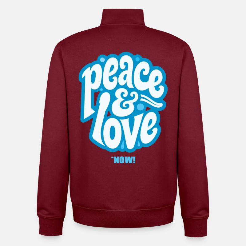 PEACE LOVE #3 - let's talk - Sweat zippé unisexe en coton bio Stanley/Stella - bordeaux