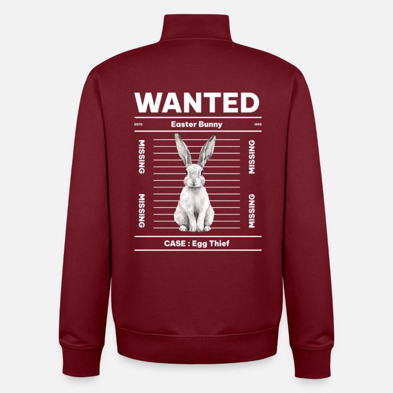 Lapin de Pâques recherché - Sweat zippé unisexe en coton bio Stanley/Stella - bordeaux