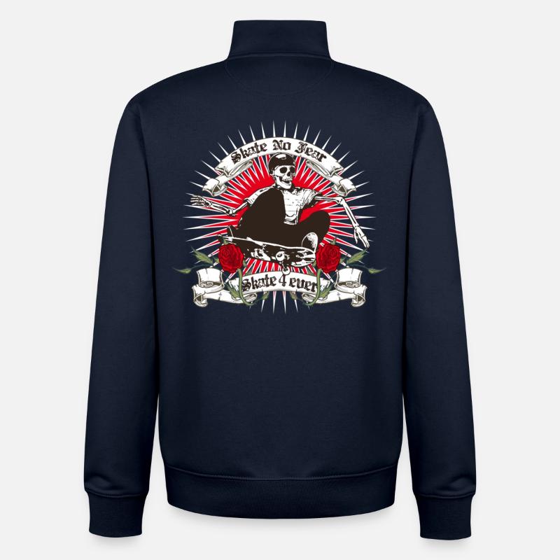 Skate for ever - Sweat zippé unisexe en coton bio Stanley/Stella - marine