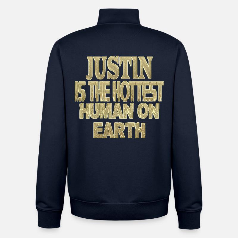 Justin - Sweat zippé unisexe en coton bio Stanley/Stella - marine