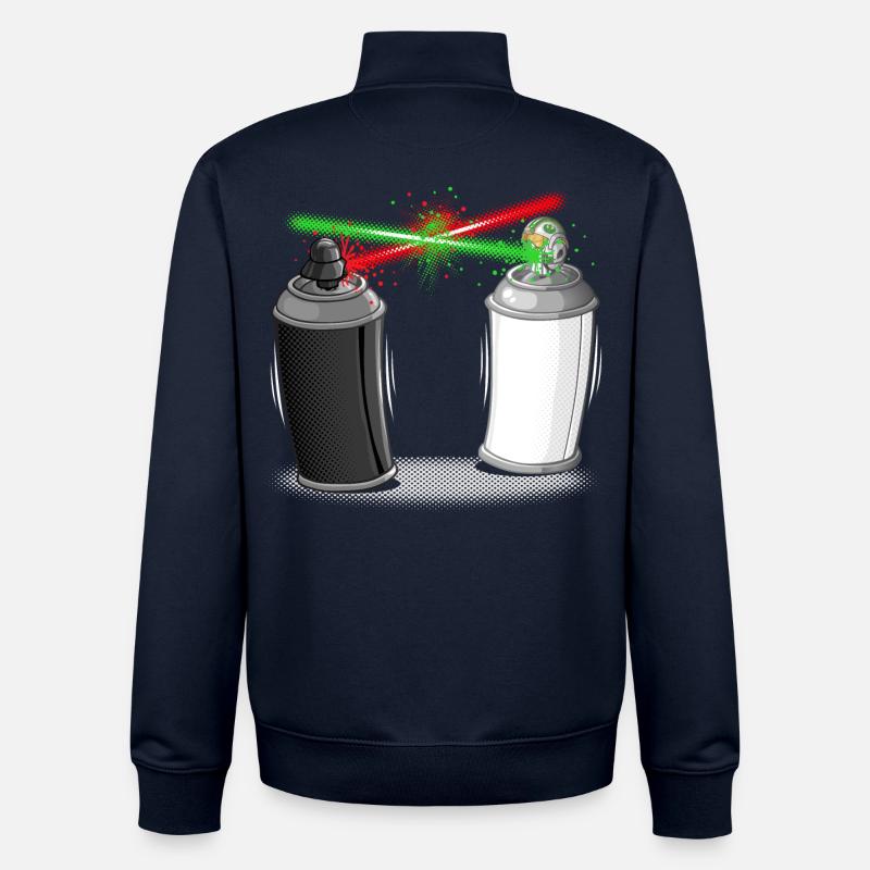 Graffiti wars - Sweat zippé unisexe en coton bio Stanley/Stella - marine