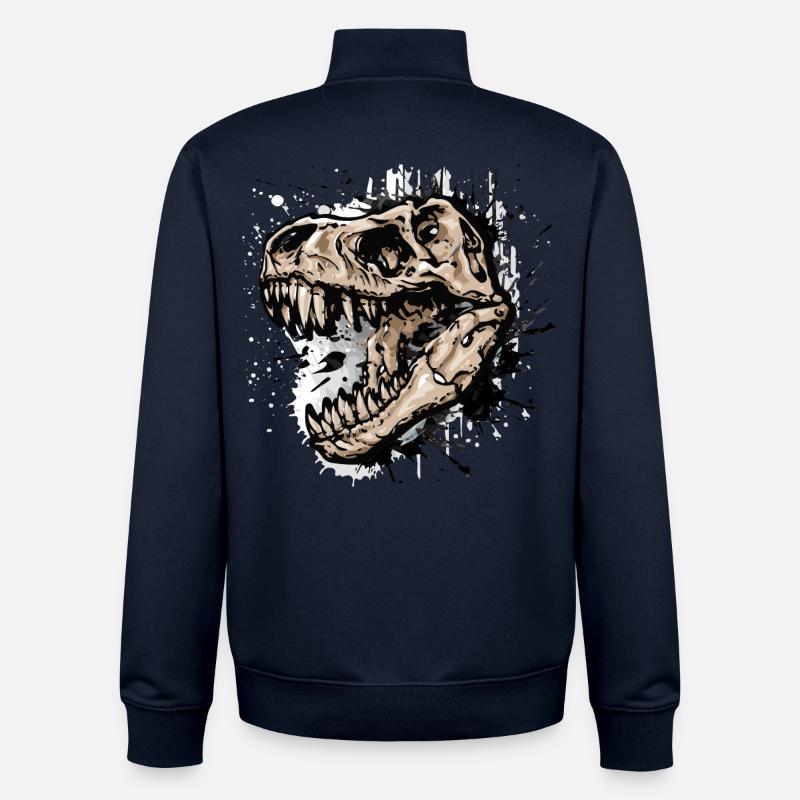 Trex / T-Rex Dinosaurier  - Unisex Organic Zip Sweatshirt von Stanley/Stella - Navy
