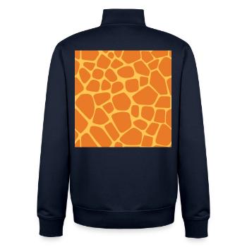 Motif girafe - Sweat zippé unisexe en coton bio Stanley/Stella - marine - Dos - AI Model Male 185 light (185cm)