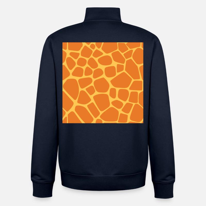 Giraffe Pattern - Unisex Organic Zip Sweatshirt by Stanley/Stella - navy