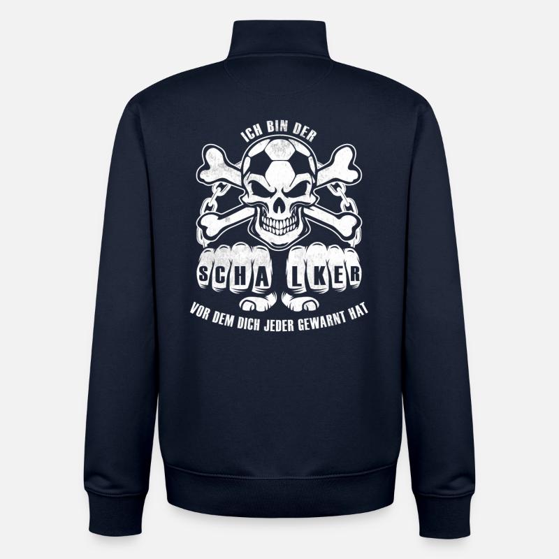 Schalker Warnung | Gelsenkirchen Schalke Geschenk - Unisex Organic Zip Sweatshirt von Stanley/Stella - Navy