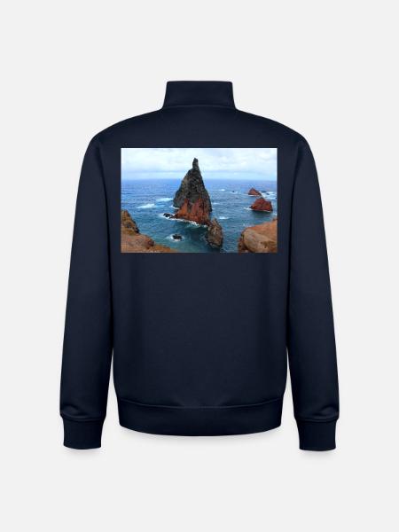 Madeira Portugal Poster - Unisex Organic Zip Sweatshirt by Stanley/Stella - navy