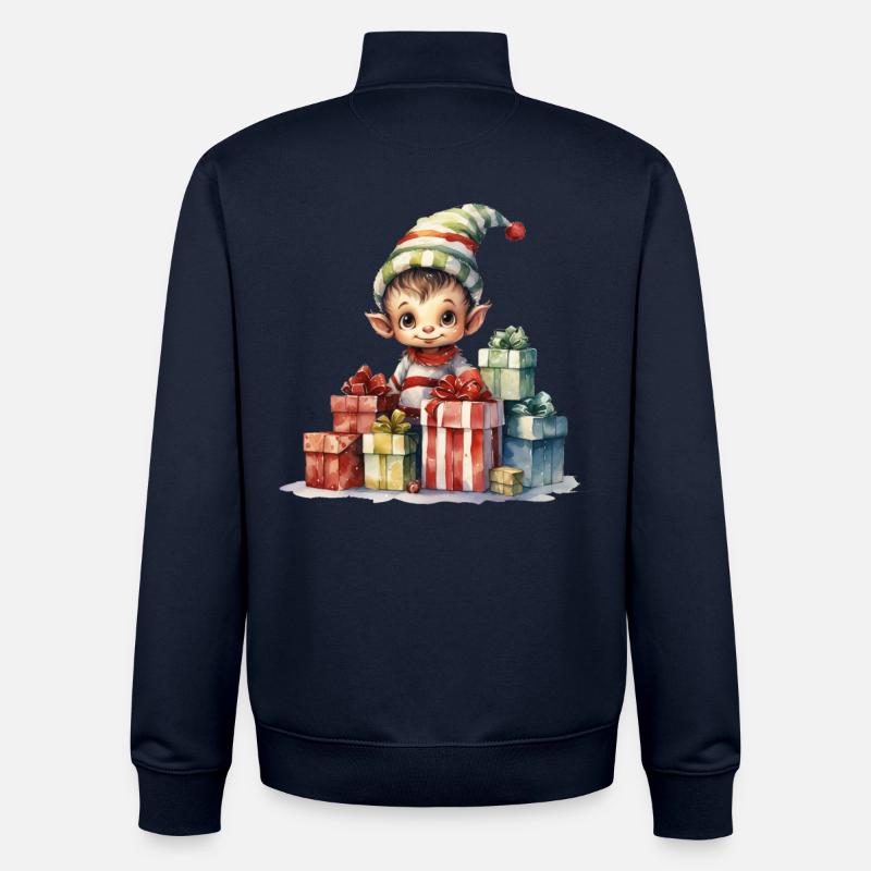 Winterzauber Elf Geschenke - Unisex Organic Zip Sweatshirt von Stanley/Stella - Navy