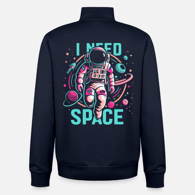 J’ai besoin d’astronaute de l’espace - Sweat zippé unisexe en coton bio Stanley/Stella - marine