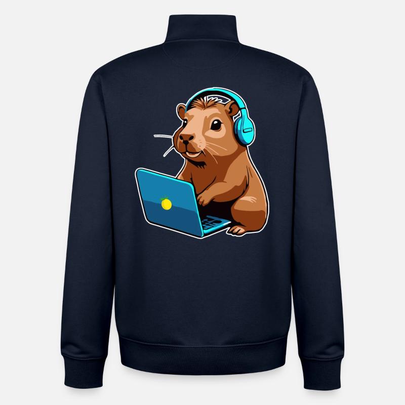 Capybara Programmierer Coder Computer - Unisex Organic Zip Sweatshirt von Stanley/Stella - Navy