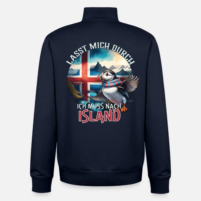 Island - lasst mich durch - Papageientaucher - Unisex Organic Zip Sweatshirt von Stanley/Stella - Navy