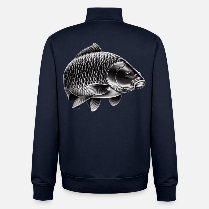 Spiegelkarpfen - Unisex Organic Zip Sweatshirt von Stanley/Stella - Navy