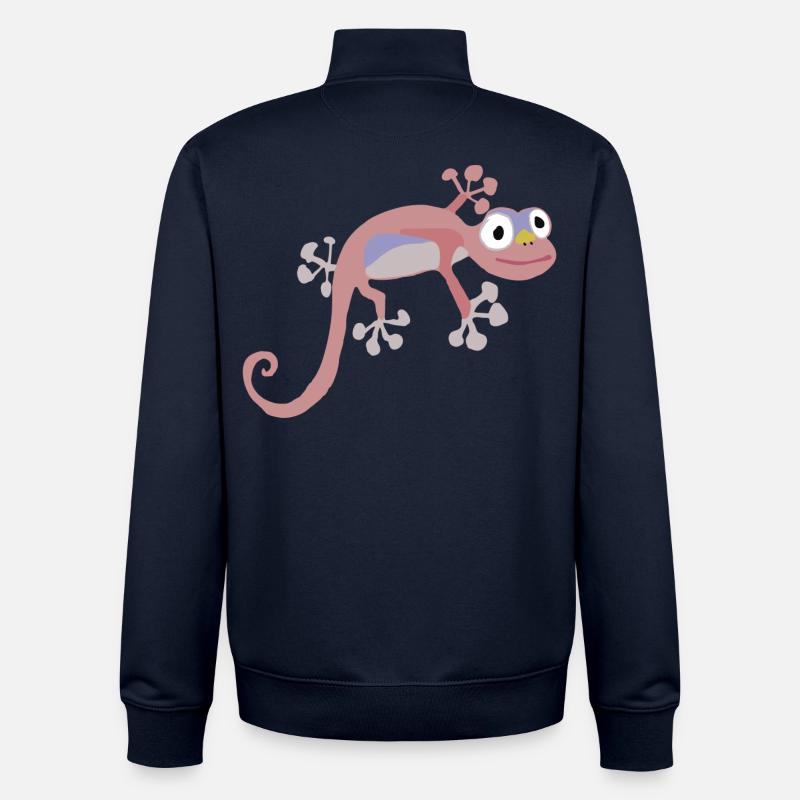 Rangei - Salamandre Rose Délicate - Sweat zippé unisexe en coton bio Stanley/Stella - marine