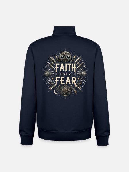 Glaube über Angst Steampunk - Unisex Organic Zip Sweatshirt von Stanley/Stella - Navy