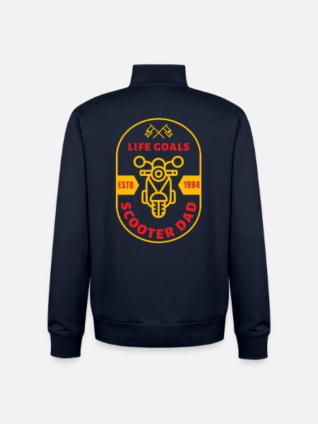 Scooter Dad – Vintage Motorroller Badge - Unisex Organic Zip Sweatshirt by Stanley/Stella - navy