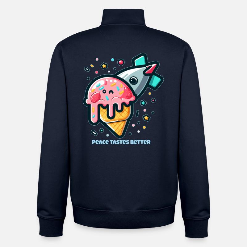 Frieden schmeckt besser - Unisex Organic Zip Sweatshirt von Stanley/Stella - Navy