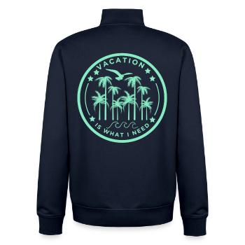 Moment de vacances tropicales - Sweat zippé unisexe en coton bio Stanley/Stella - marine - Dos - AI Model Male 185 light (185cm)