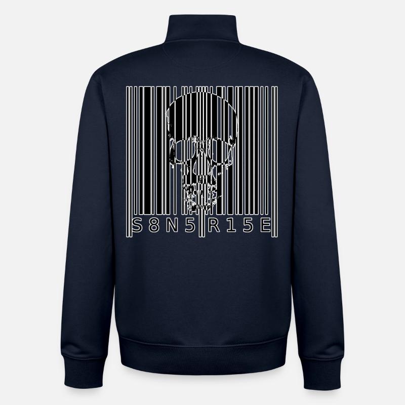 S8N5 R15E Dämonischer Barcode Streetstyle - Unisex Organic Zip Sweatshirt von Stanley/Stella - Navy